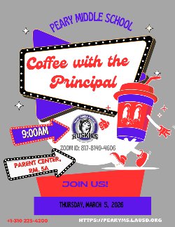 Únase a nosotros en nuestro Café con el Director de marzo de 2026. Please join us for our March 2026 Coffee with the Principal..